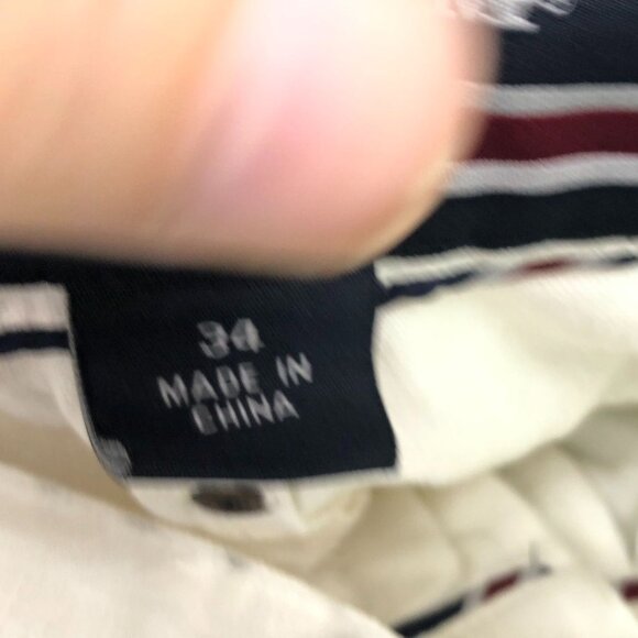 Phat Farm Mens Pants Size 34 White Straight Trousers 100% Linen Blend Casual - Picture 7 of 15